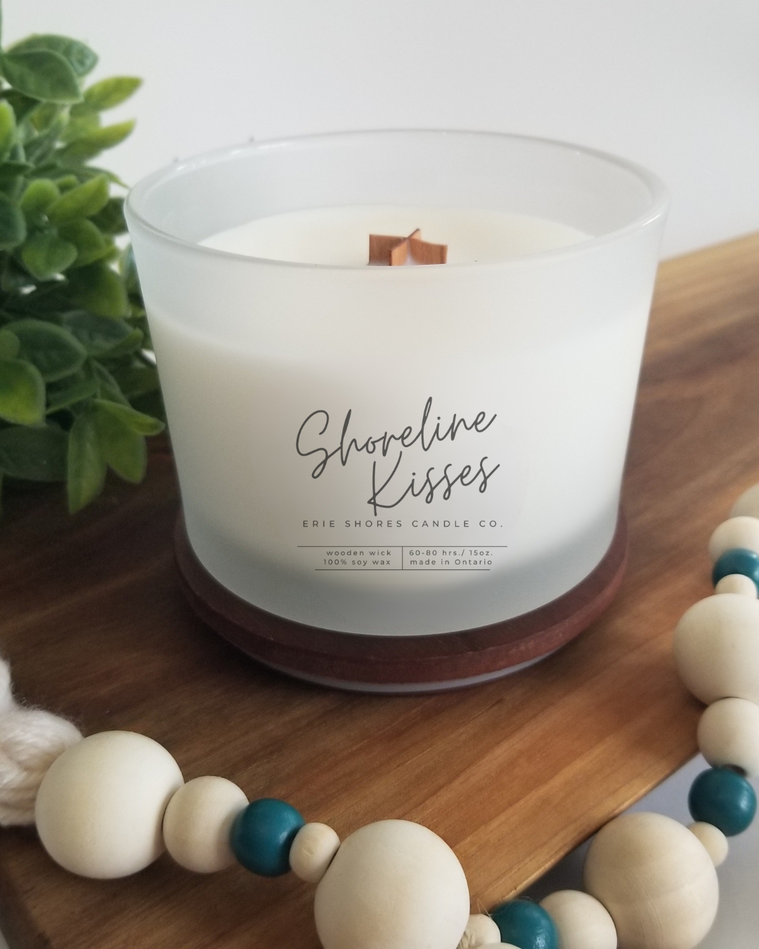 Shoreline Kisses Soy Wax Wooden Wick 15oz Candle