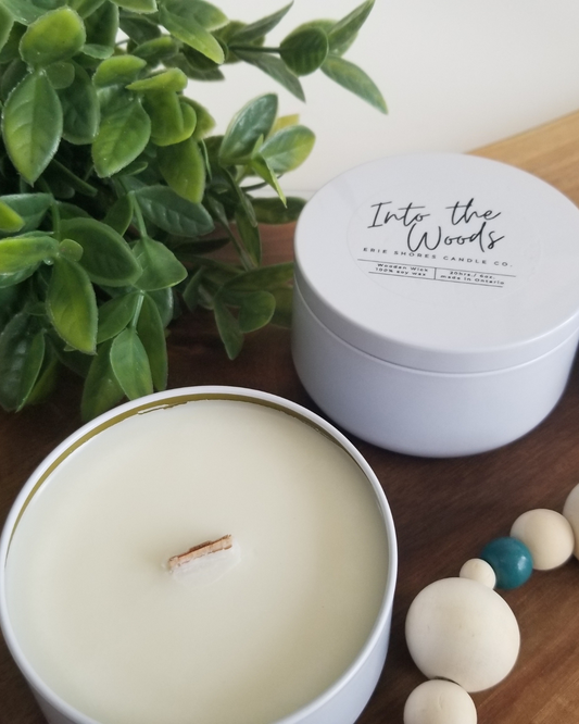 Into the Woods Soy Wax Wooden Wick 6 oz Candle