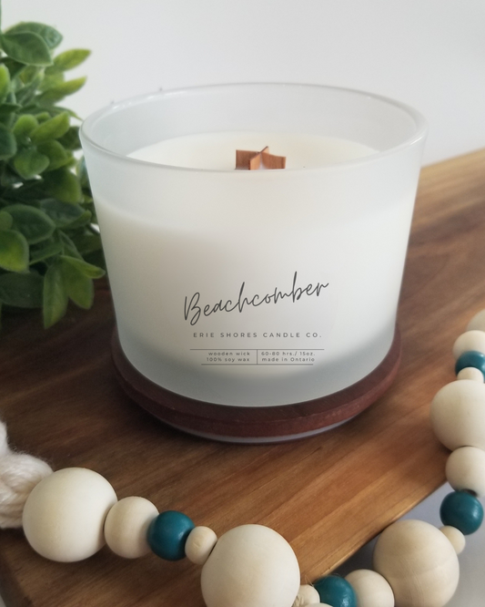 Beachcomber Soy Wax Wooden Wick 15oz Candle